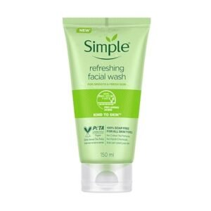 Simple Kind to Skin Refreshing Facial Wash 150ml – Gentle Cleanser for Sensitive Skin