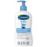 Cetaphil Baby Wash & Shampoo with Organic Calendula 399ml – gentle, tear-free baby wash enriched with organic calendula, free from parabens, colorants, and mineral oil, cleanses delicate hair and skin while keeping it soft, smooth, and healthy.