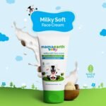 Mamaearth Milky Soft Face Cream for Babies 60g – gentle baby face cream enriched with milk protein and murumuru butter that deeply moisturizes delicate skin, keeps it soft, smooth, and naturally healthy.