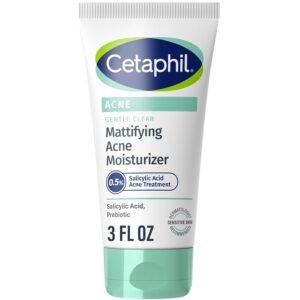 Cetaphil Gentle Clear Mattifying Acne Moisturizer 89ml with 0.5% Salicylic Acid – oil control hydrating moisturizer for sensitive acne-prone skin.
