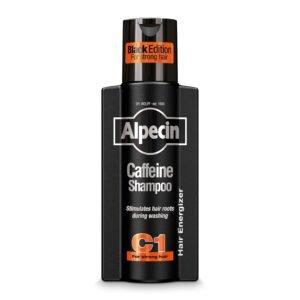 Alpecin Caffeine Shampoo C1 Black Edition 250ml – premium caffeine shampoo for stronger hair roots and reduced hair fall.