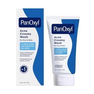 PanOxyl Antimicrobial Hydrating Acne Creamy Wash 156gm benzoyl peroxide acne cleanser for sensitive and acne prone skin