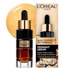 L'Oréal Paris Age Perfect Midnight Serum 30ml – advanced night repair serum enriched with antioxidants and fermented ingredients to restore skin, boost radiance, and reduce signs of aging overnight.