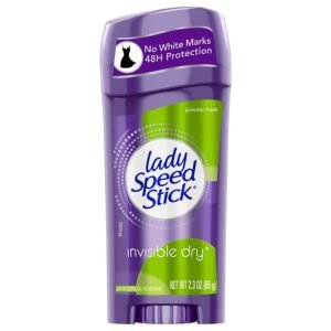 Lady Speed Stick Powder Fresh Invisible Dry Deodorant 65ml – long-lasting odor protection with fresh powder scent and invisible dry finish.