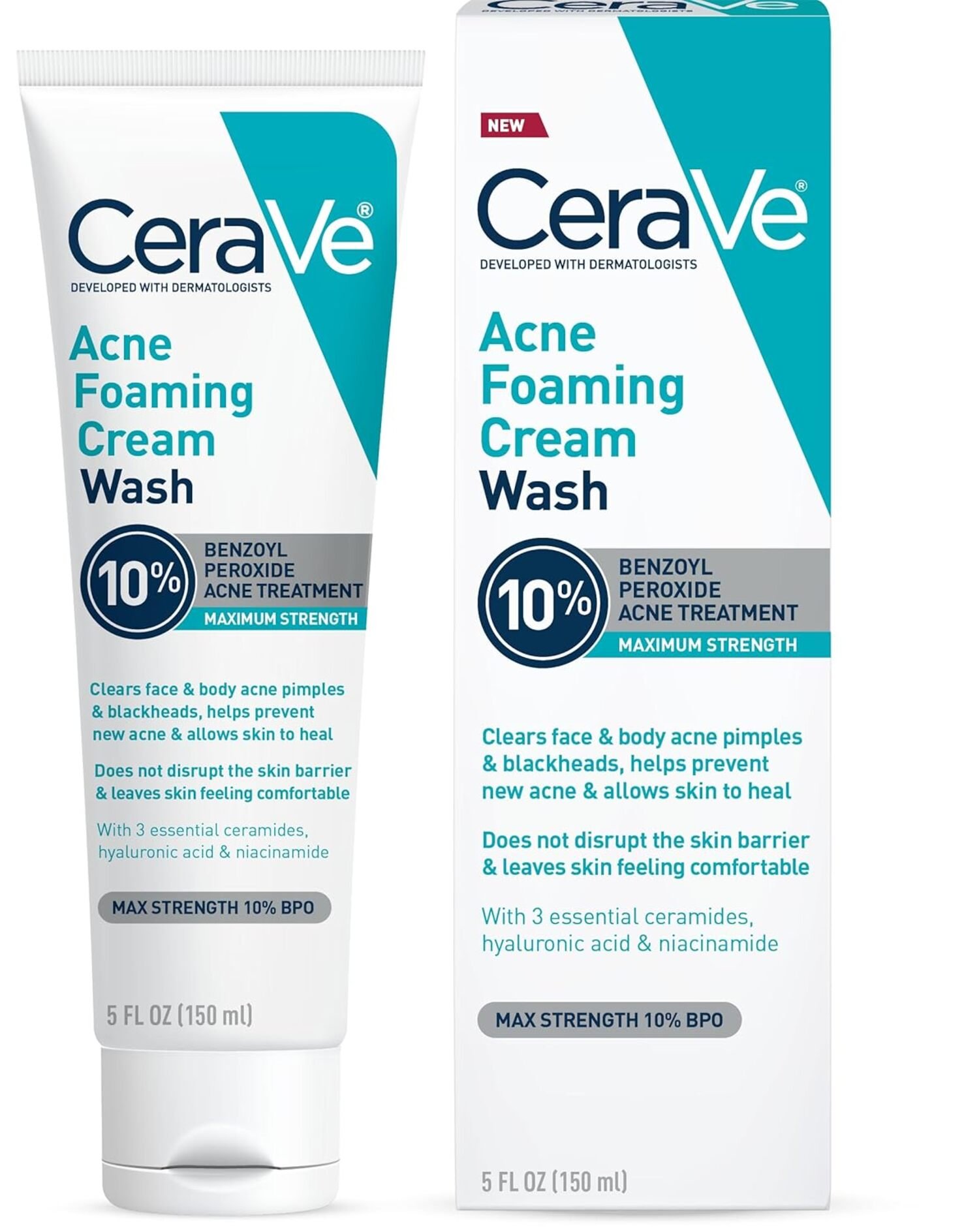 CeraVe Acne Foaming Cream Wash β 150ml CeraVe Acne Foaming Cream Wash 150ml salicylic acid cleanser for acne prone sensitive skin