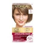 L'Oréal Paris Excellence Crème 6 Light Brown – permanent hair dye with Triple Care system, enriched with hyaluronic acid for 100% grey coverage, smooth, shiny and nourished hair.