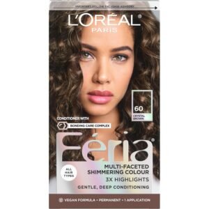 L’Oréal Paris Feria Permanent Hair Color 60 Crystal Brown radiant multi-faceted shade