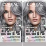 L’Oréal Paris Feria Multi-Faceted Shimmering Permanent Hair Color – Smokey Silver | Vibrant Silver Hair Dye