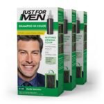 Just For Men Shampoo In Color Dark Brown H45 men’s hair color with keratin and vitamin E for natural-looking gray coverage and stronger hair
