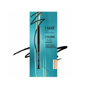 Lakme Eyeconic Kajal Deep Black 0.35g – intense black kajal with smooth glide formula, smudge-resistant, long-lasting, and suitable for bold, defined eyes.