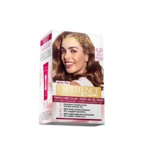 L’Oréal Paris Excellence Crème 4.35 Dark Chocolate Brown – Permanent Hair Color with Rich Chocolate Tone