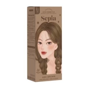 Kota Cosmetics Hair Color Cream Sepia Ash Brown – permanent hair color cream delivering natural ash brown shade with long-lasting coverage, smooth application, and salon-quality shine.