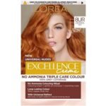 L’Oréal Paris Excellence Universal Nudes 8UR Universal Red – ammonia-free hair color for radiant red tone with full grey coverage.