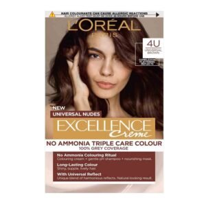 L’Oréal Excellence Nudes 4U Universal Brown permanent hair colour, 100% grey coverage