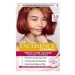 L’Oréal Paris Excellence Crème 5.6 Natural Rich Auburn, permanent hair colour, 100% grey coverage, Pro-Keratin enriched