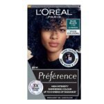 L'Oreal Paris Permanent Hair Color, Preference Vivids Blue Black 1.102 – long-lasting vibrant hair color for up to 8 weeks.