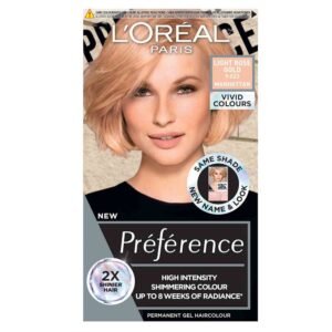 L'Oreal Paris Preference Vivids Gel Permanent Hair Colour Gold Light Pink 9.23 – long-lasting, high-intensity vibrant hair color.