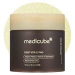 Medicube Deep Vita C Toner Pads 70pcs – Korean facial toner pads with Vitamin C, Vitamin Water & 3 types of vitamins for uneven skin tone, texture, hydration, and brightening.