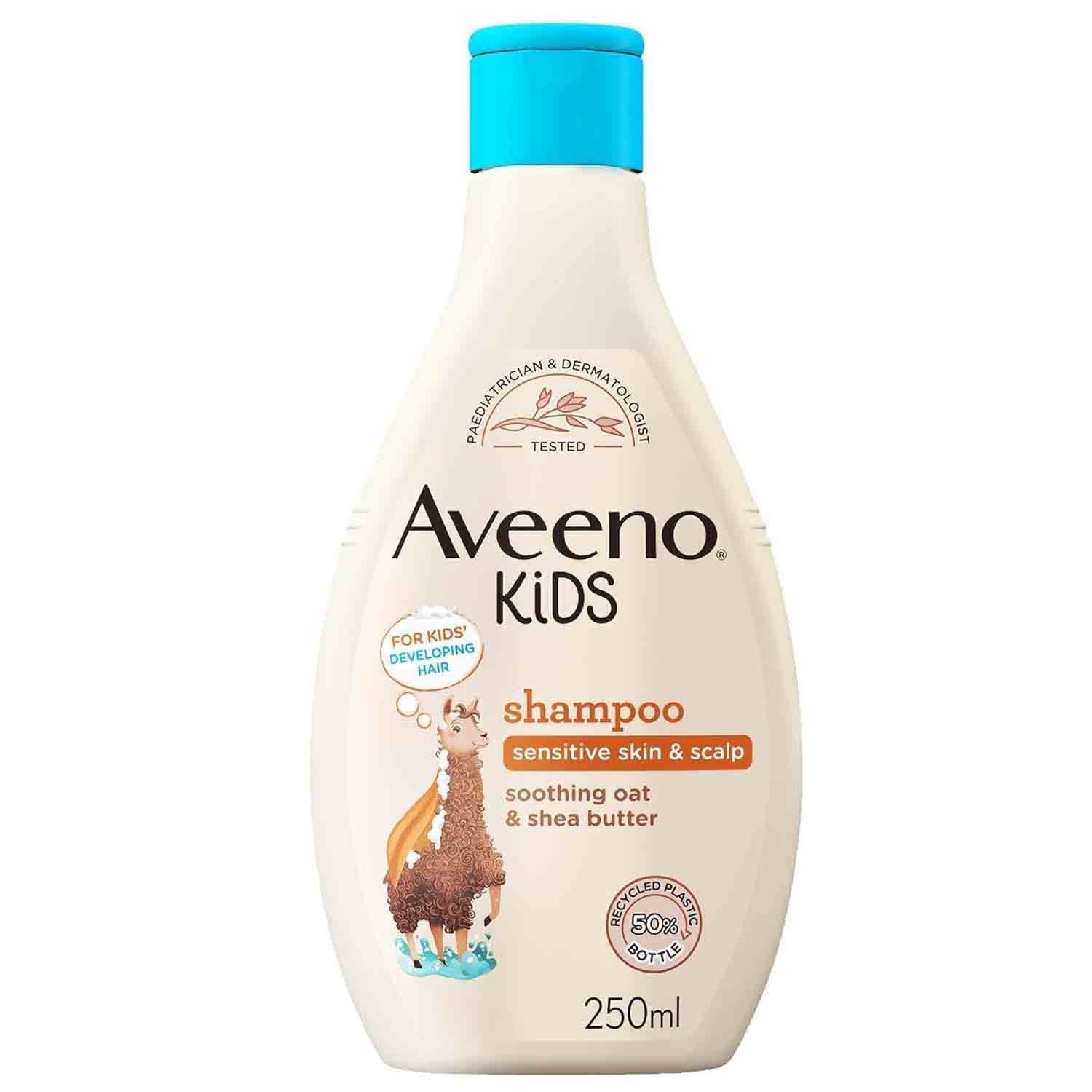 Aveeno Kids Shampoo for Sensitive Skin & Scalp – 250ml Aveeno Kids Shampoo for Sensitive Skin & Scalp 250ml – gentle tear-free kids shampoo enriched with oat extract that cleanses hair softly, soothes sensitive scalp, and keeps hair smooth, fresh, and healthy.