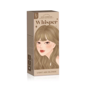 Kota Cosmetics Whisper Hair Color Light Ash Blonde – permanent hair dye delivering soft light ash blonde shade with cool undertones, smooth application, long-lasting color, and salon-quality shine.