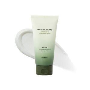 Heimish Matcha Biome Amino Acne Cleansing Foam 150ml – Korean matcha cleanser for acne care, deep cleansing, oil control and soothing sensitive skin.