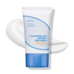 ISNTREE Hyaluronic Acid Natural Suncream 50ml SPF 50 – lightweight Korean sunscreen that provides broad-spectrum UV protection while moisturizing and leaving no white cast.