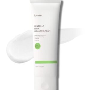 iUNIK Centella Mild Facial Foaming Cleanser 120ml gentle foaming face wash with centella asiatica for sensitive, acne-prone skin.