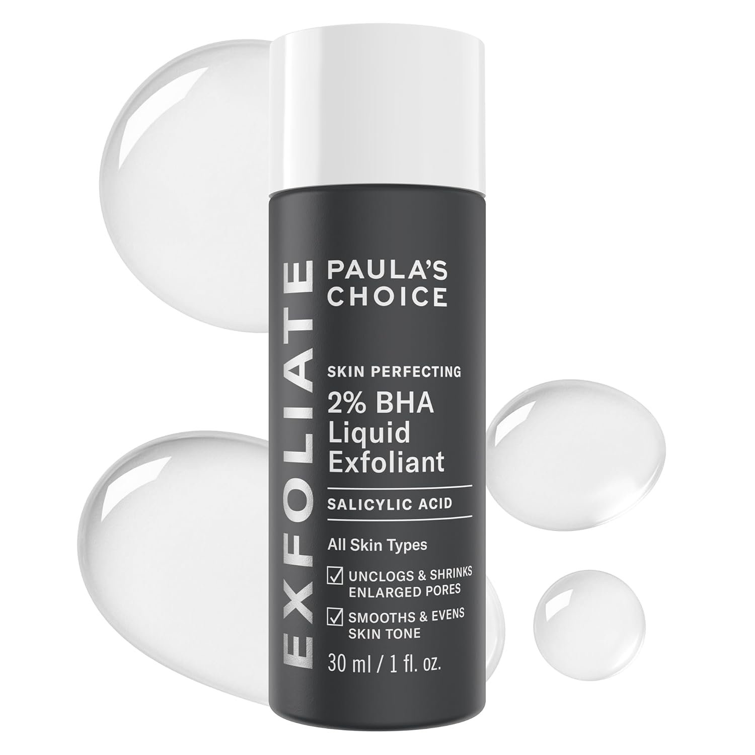 Paula’s Choice SKIN PERFECTING 2% BHA Liquid Exfoliant – 30ml Paula’s Choice SKIN PERFECTING 2% BHA Liquid Exfoliant 30ml chemical exfoliant for unclogging pores, smoothing skin texture, and reducing blackheads.