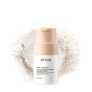 Anua Rice Enzyme Brightening Cleansing Powder 40g – gentle exfoliating powder cleanser with rice enzymes for brighter and smoother skin.