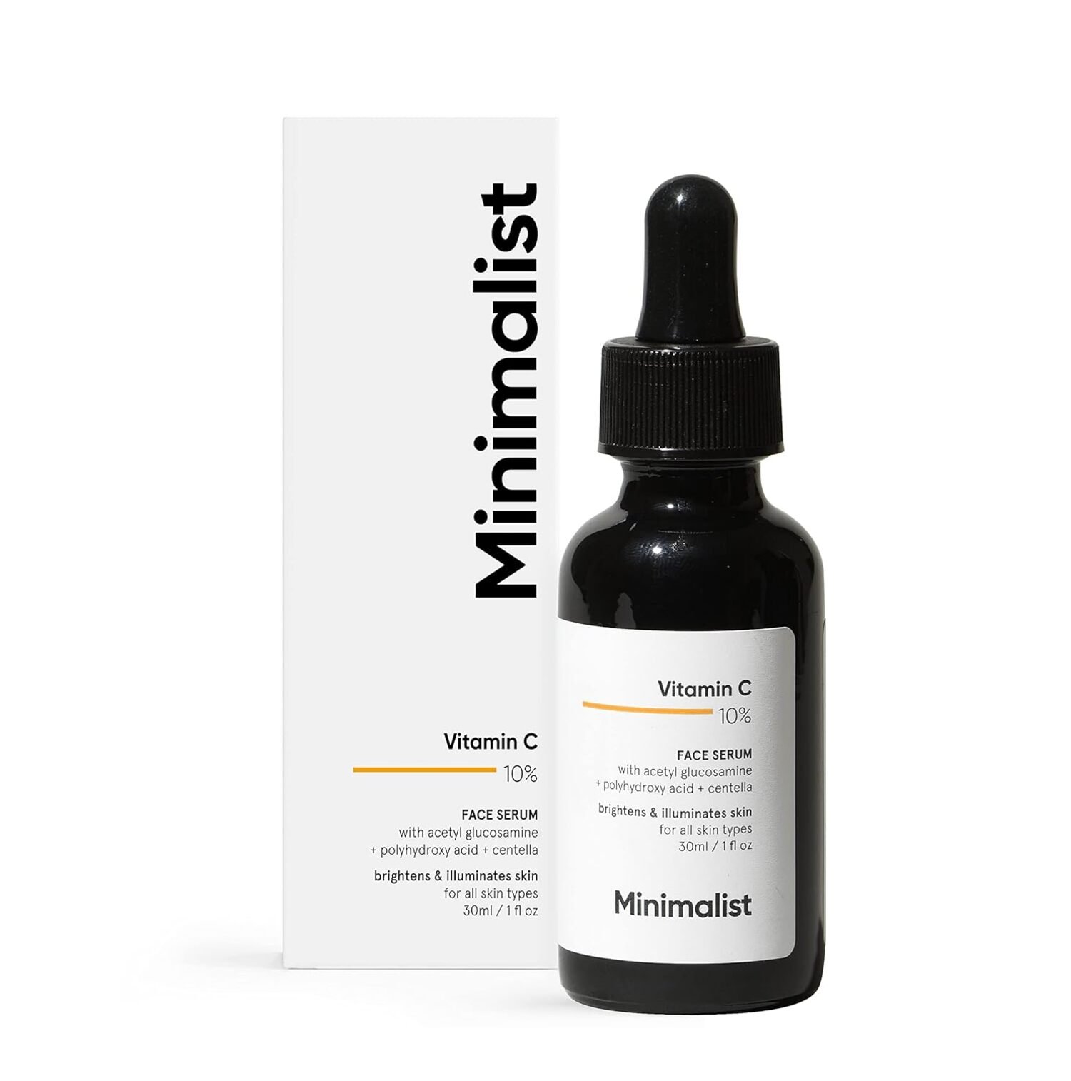Minimalist 10% Vitamin C Serum for Brightening – 30ml Minimalist 10% Vitamin C Serum 30ml for brightening and hydration – lightweight face serum for all skin types.