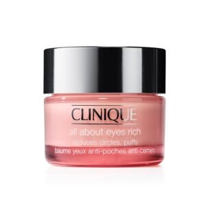 Clinique All About Eyes Rich 30ml nourishing eye cream for puffiness, dark circles, and fine lines, hydrating and smoothing the delicate under-eye area.