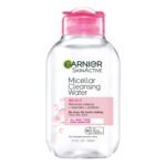 Garnier Micellar Cleansing Water 100ml – all-in-one makeup remover and facial cleanser for all skin types.