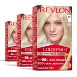 Revlon ColorSilk Bond Repair Complex 05 Ultra Light Ash Blonde – ammonia-free blonde hair dye with vegan keratin and 100% gray coverage.