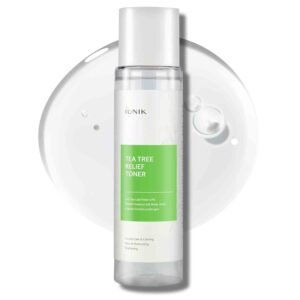 iUNIK Tea Tree Relief Toner 200ml soothing toner with tea tree and centella for calming sensitive and acne-prone skin.
