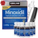 Kirkland Minoxidil 5% for Men topical solution 6 months supply 12 fl oz with dropper applicator for hair regrowth treatment.