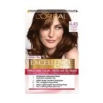L’Oréal Paris Excellence Crème 4.45 Mahogany Copper permanent hair color for rich copper-mahogany tone and gray coverage.
