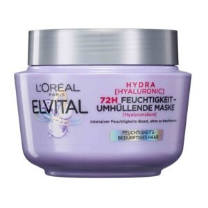 L'Oréal Paris Elvital Hydra Hyaluronic Hair Mask 300ml – Moisturising hair mask with hyaluronic acid for shiny, hydrated hair.