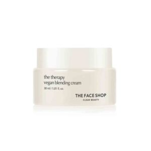 The Face Shop The Therapy Vegan Blending Cream 30ml – Korean vegan facial cream for deep hydration, skin repair, anti-aging, and nourishment.