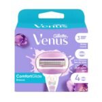 Gillette Venus Comfortglide Breeze Women's Razor Blade Refills – 4-count replacement cartridges with moisture bars for smooth shave.