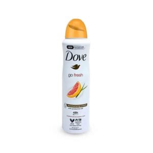 Dove Go Fresh Grapefruit & Lemongrass Antiperspirant Deodorant Spray 150ml – Keeps underarms fresh, dry, and odor-free with a zesty, uplifting fragrance.