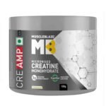 MuscleBlaze Creatine Monohydrate CreAMP 100g – Micronised, unflavoured creatine powder for muscle strength, endurance, and enhanced workout performance.