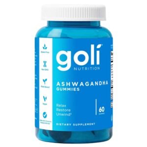 Goli Nutrition Ashwagandha Gummies Mixed Berry 60 Count – vegan stress support supplement with KSM-66 ashwagandha root extract.