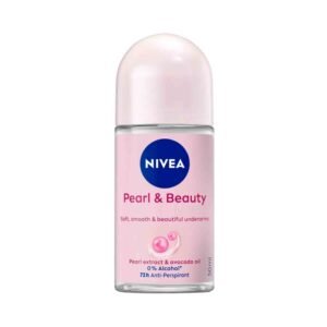 NIVEA Pearl & Beauty Anti-Perspirant Deodorant Roll-On 50ml – 48-hour protection with pearl extract and avocado oil for smooth, fresh underarms.
