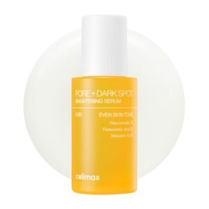celimax Pore+Dark Spot Brightening Serum 30ml – Korean brightening serum with niacinamide and tranexamic acid for dark spot correction and pore refining.