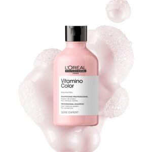 L’Oréal Professionnel Vitamino Color Shampoo 300ml – nourishing shampoo for color-treated hair that protects color, adds shine, and strengthens hair fibers.