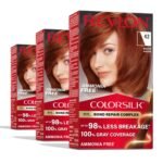 Revlon ColorSilk Auburn Hair Color 42 Medium Auburn – permanent ammonia-free hair dye with Bond Repair Complex for 100% gray coverage and shiny, healthy hair.