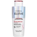 L'Oréal Paris Elvive Bond Repair Sulphate-Free Shampoo 200ml – repairing shampoo with citric acid complex that strengthens damaged hair, reduces breakage, and boosts shine.