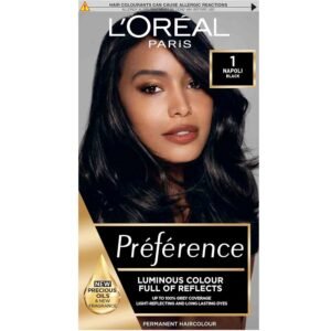 L'Oréal Paris Preference Hair Dye Shade 1 Napol – luminous permanent rich hair color for long-lasting brilliance and salon-inspired radiant results.
