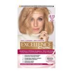L'Oréal Paris Excellence Creme Hair Color 8.13 Pearl Beige – permanent hair dye with triple care formula for luminous pearl beige blonde color and full grey coverage.