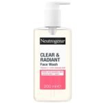 Neutrogena Clear & Radiant Facial Wash 200ml – brightening face wash for clear, glowing skin with gentle cleansing, oil control, and improved skin radiance.